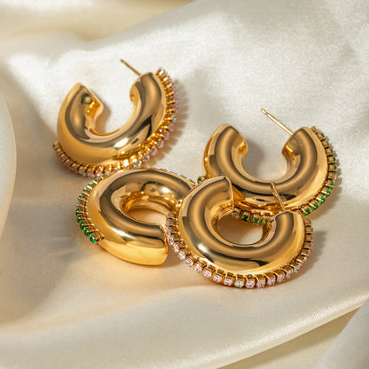 Green diamond earrings fashion