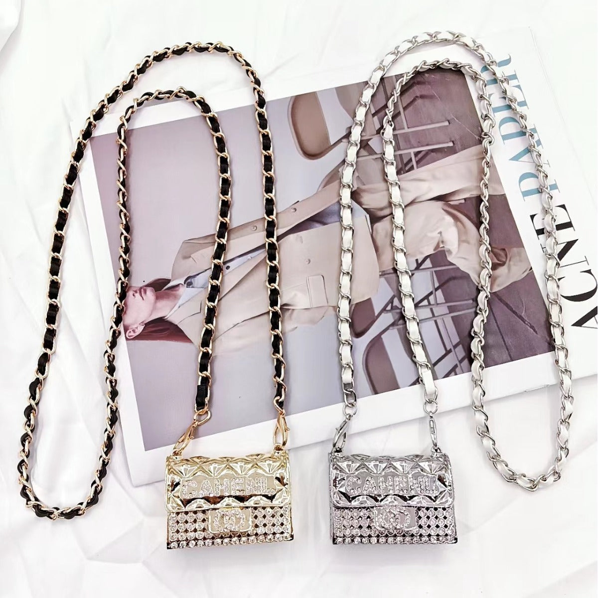 Stylish mini chain rhombus bag