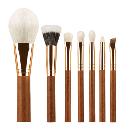 Golden Star Sandalwood 7-Piece Animal Hair Brush Set