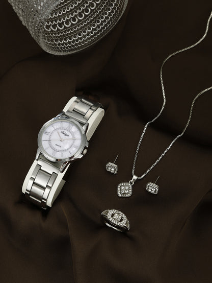 Quartz Watch Rhinestone Alloy Peacock Jewelry Set