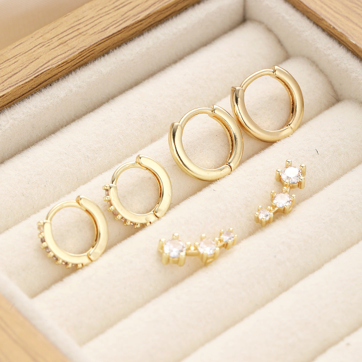 Zircon Stud Earring 3-Piece Set