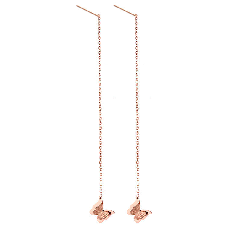 Matte Butterfly Titanium-Steel Earrings — 18K Gold Plated, Hypoallergenic Sleep-Friendly