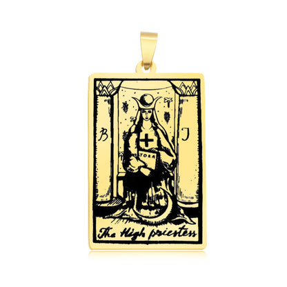 5 pcs/pack, gold tarot titanium steel pendant.