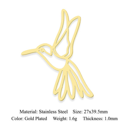 5 pcs/pack Hummingbird Moth Titanium Steel Pendant