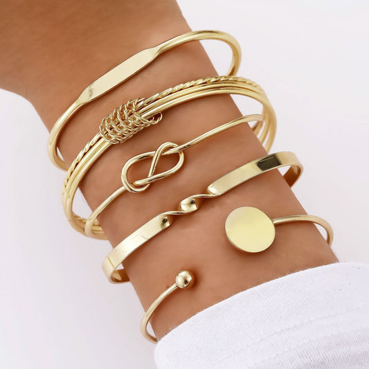 Geometric Knot Bracelet Set (5-Piece)