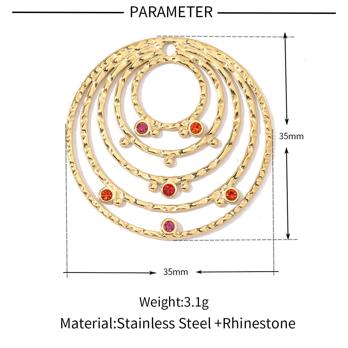 Geometric round love titanium steel pendant accessories