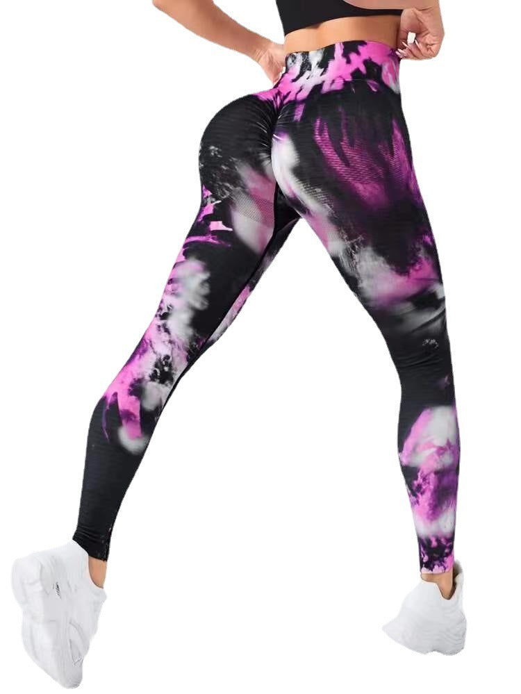 Pantalones deportivos sin costuras con efecto tie-dye 