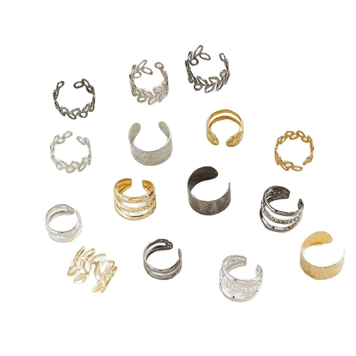 15-Piece Flower Ear Clip Set