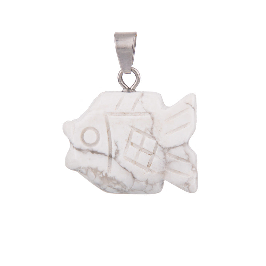 Colgante de pez tallado en cristal personalizado pez pequeño 