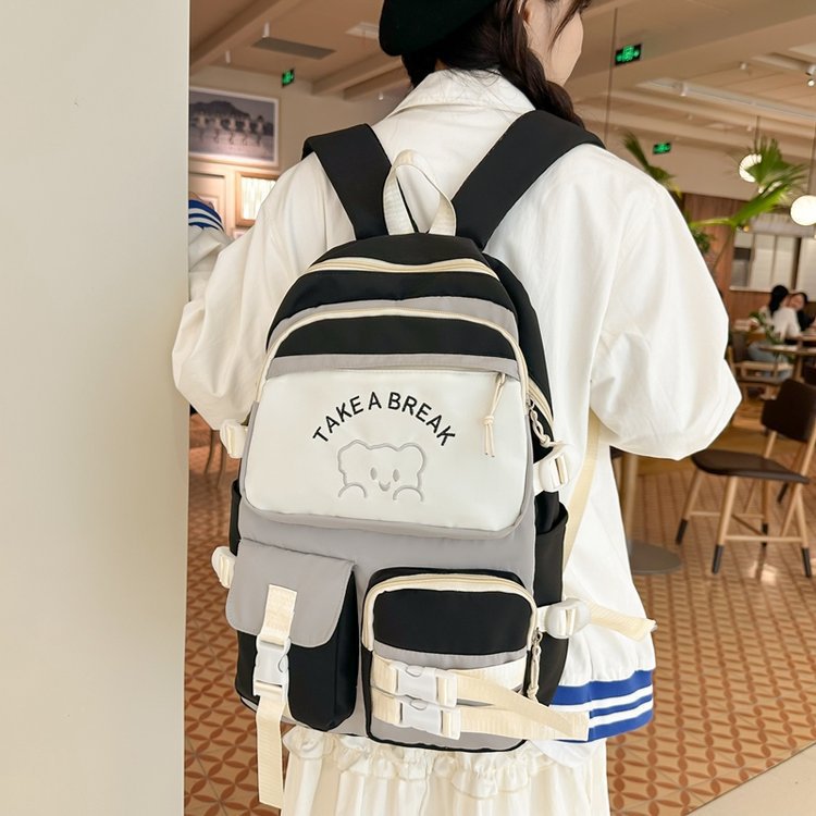 Contrasting color backpack travel backpack