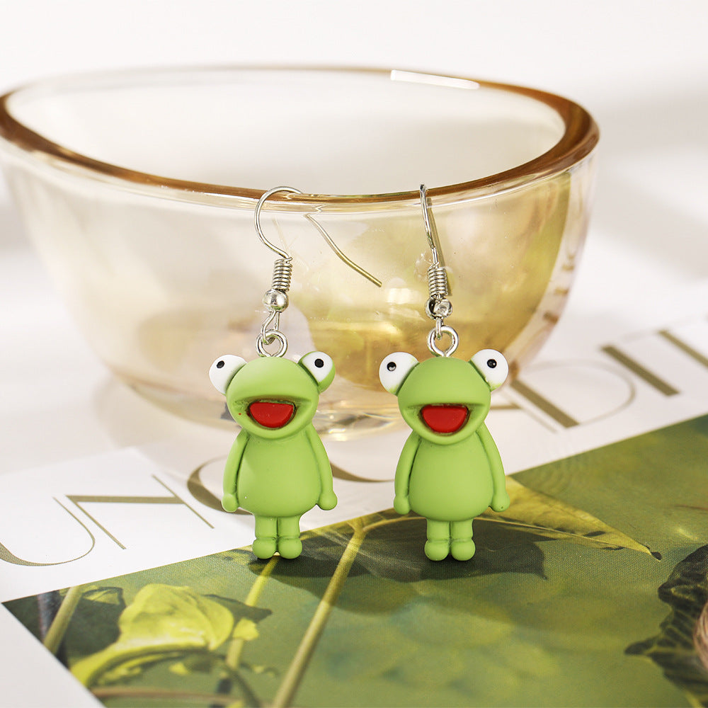 Green Frog Earrings Wholesale