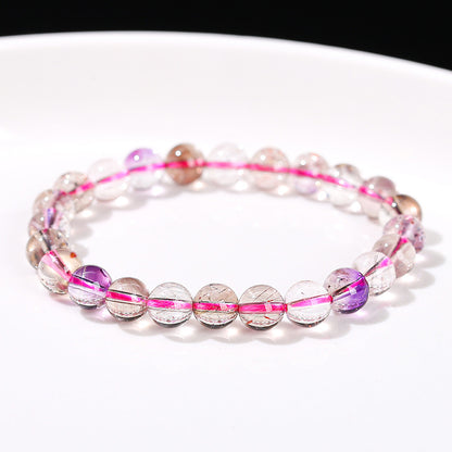 Pulsera de siete cristales transparentes de hielo natural 5A 