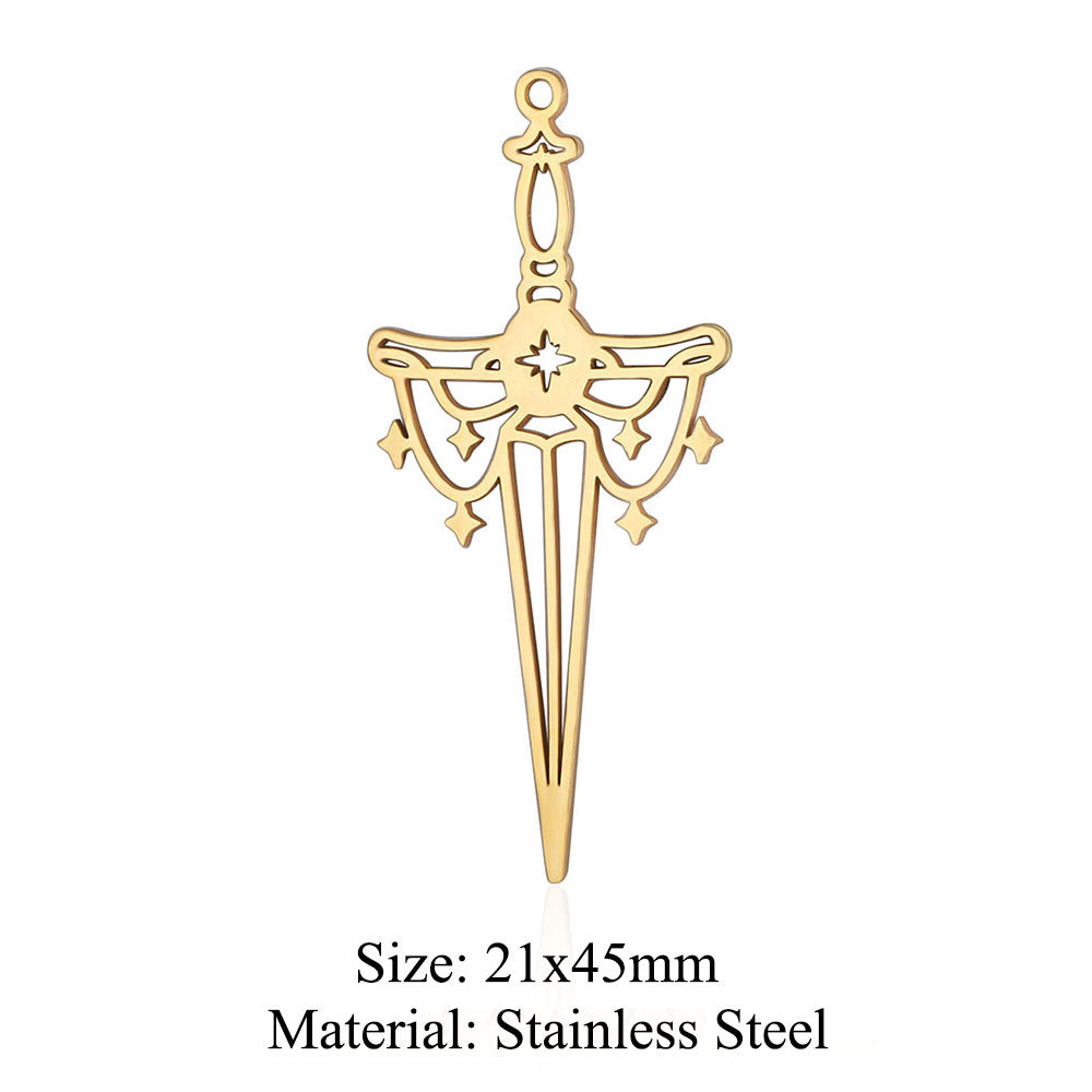 5 pcs/bag witch hat titanium steel eye pendant