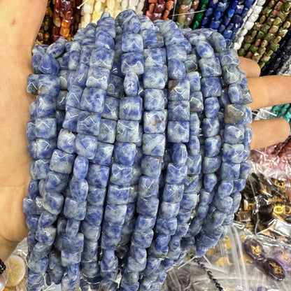 8*8MM 25pcs/string natural stone cut square loose beads