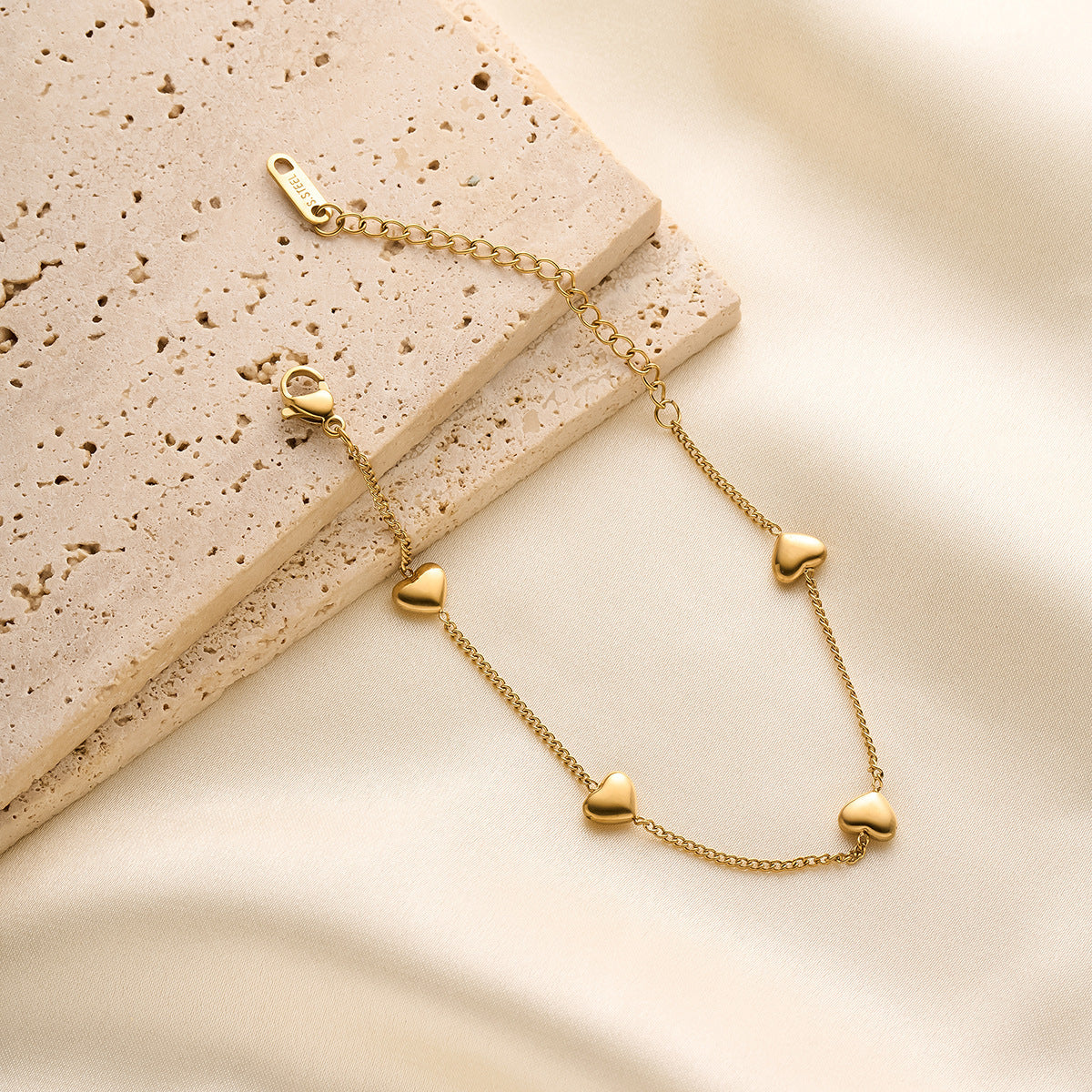 Titanium Steel Peach Heart Bracelet