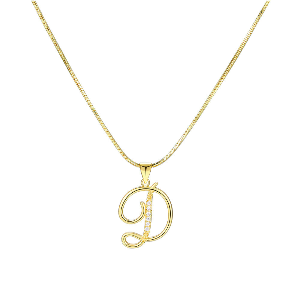 European and American 26 letters gold necklace