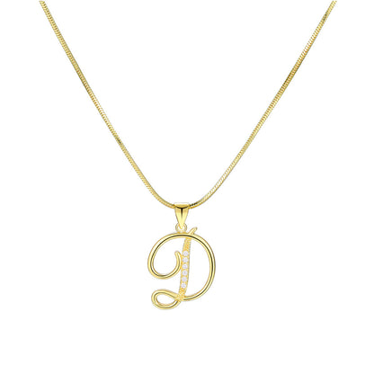 European and American 26 letters gold necklace