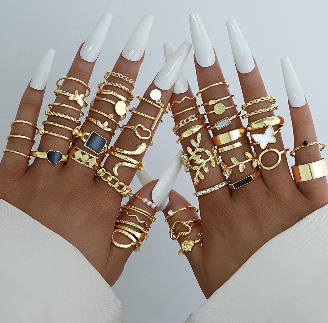 Irregular Gold Ring Set (3-piece)