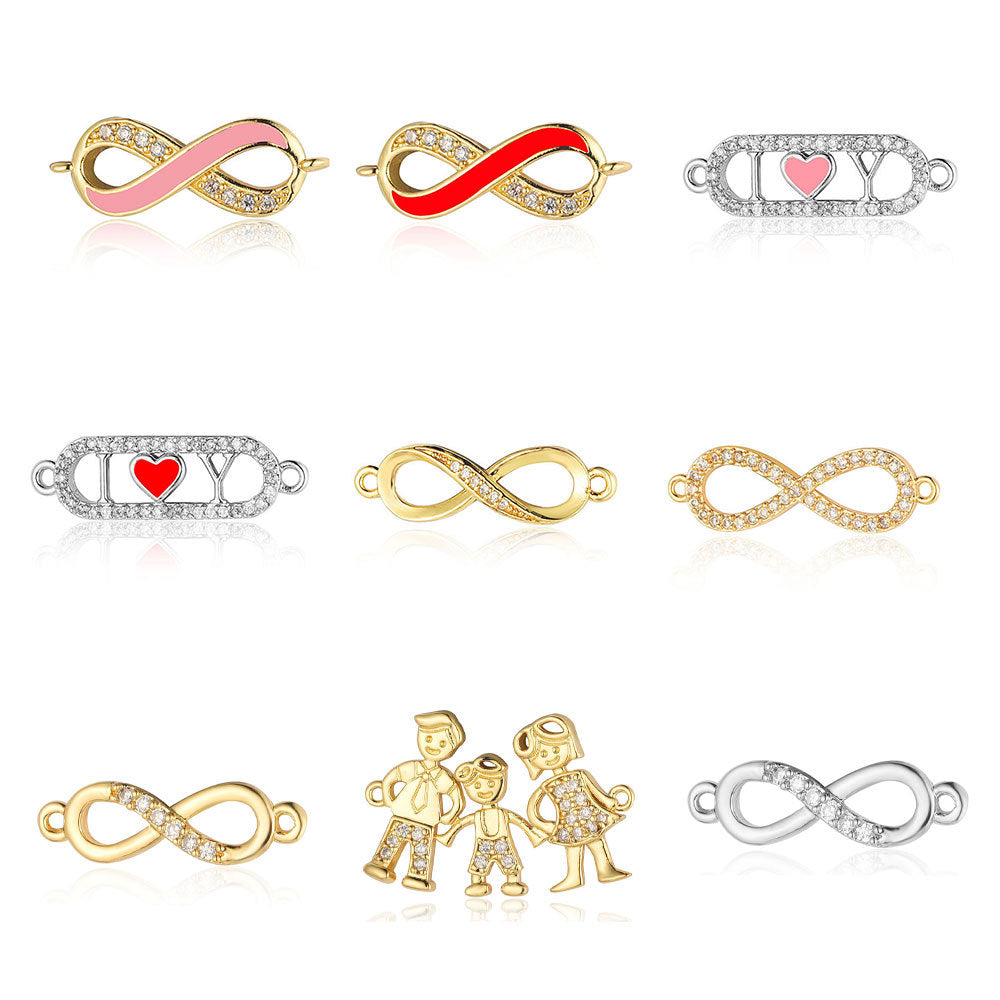 Copper zircon DIY jewelry connecting accessories