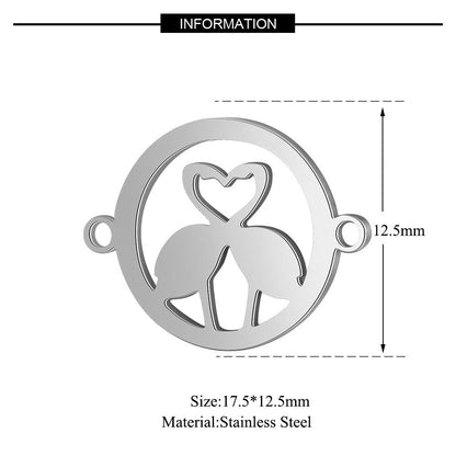 5 pcs/titanium steel jewelry map pineapple pendant accessories