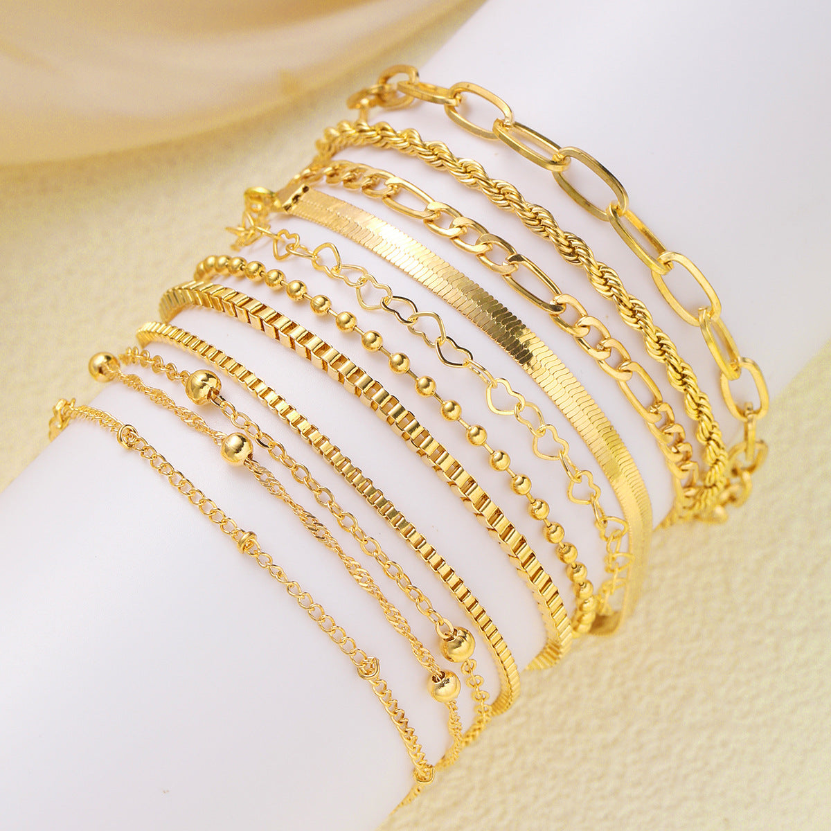 11-Piece Love Bead & Twist Bracelet Set