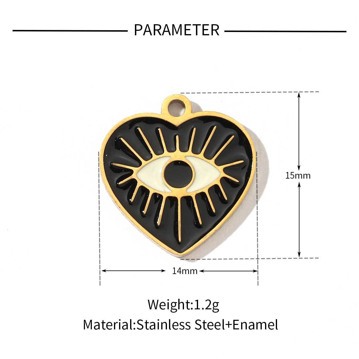 Cross eyes peach heart titanium steel pendant