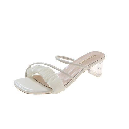 Summer transparent sandals women's high heels