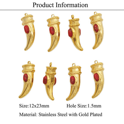 3 pcs/titanium steel leaf pendant accessories