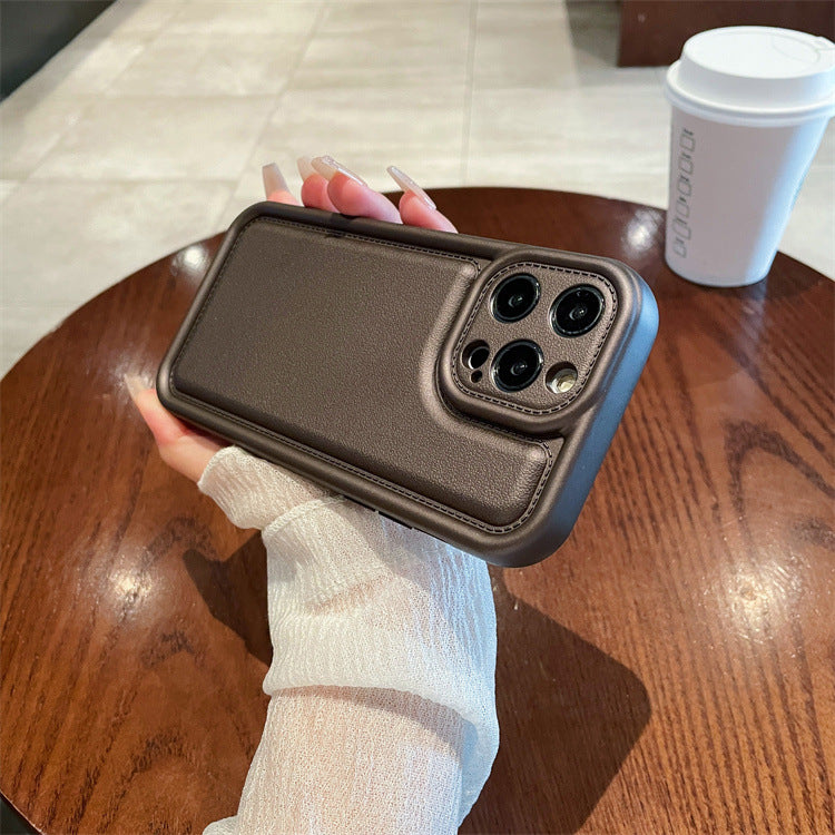 Apple 15 Pro Fat Leather Business iPhone 11/12 Simple Solid Color