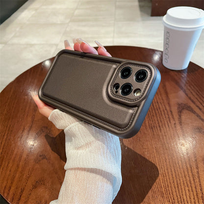 Apple 15 Pro Fat Leather Business iPhone 11/12 Simple Solid Color