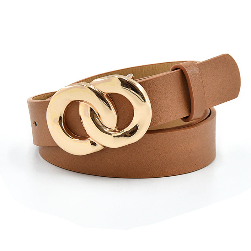 Button Belt Women's Jeans Versatile