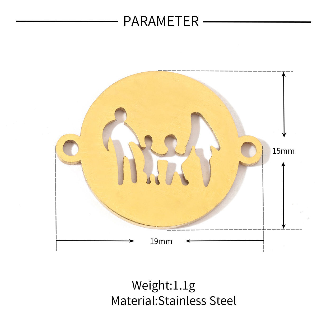 20 pcs/bag boy girl family titanium steel d pendant