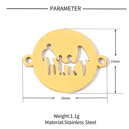 20 pcs/bag boy girl family titanium steel d pendant