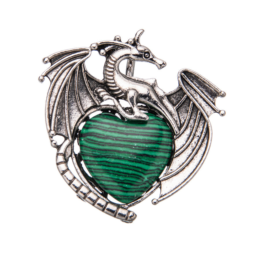 Colgante de cristal en forma de corazón de pterosaurio de dragón volador vintage 
