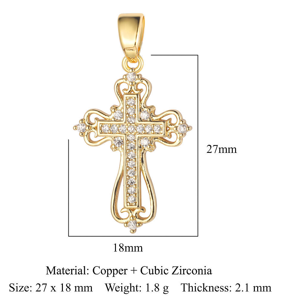 3 pcs/bag, Blessed Virgin Sun Eye Copper Zircon Pendant.