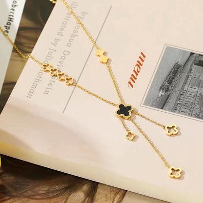 Chic Hollow Pendant Necklace with Tassel