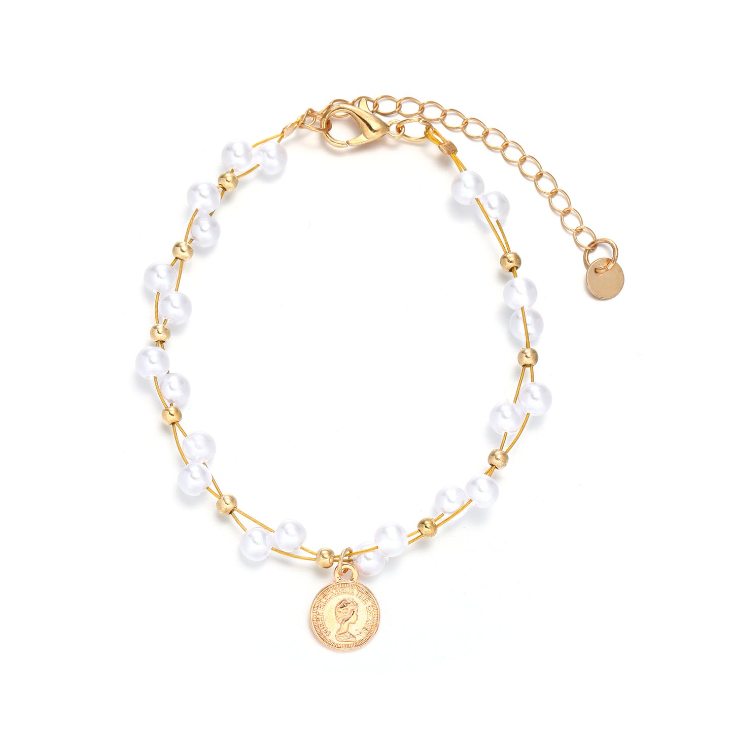 Pearl Portrait Pendant Bracelet