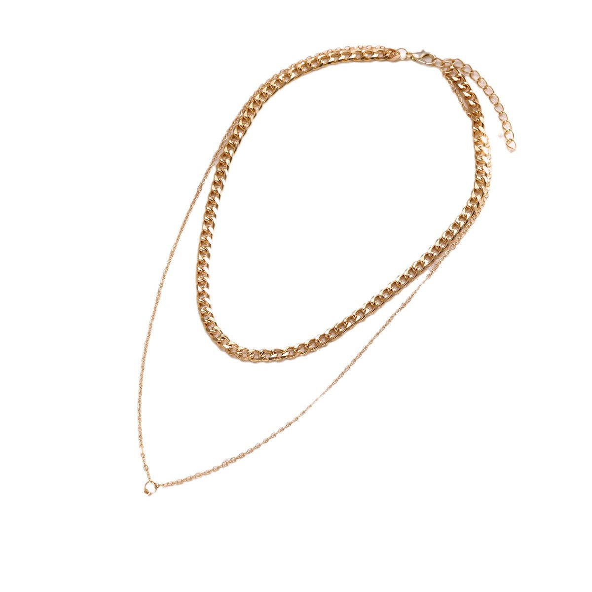 Juego de 2 collares de cadena con colgante de serpiente 
