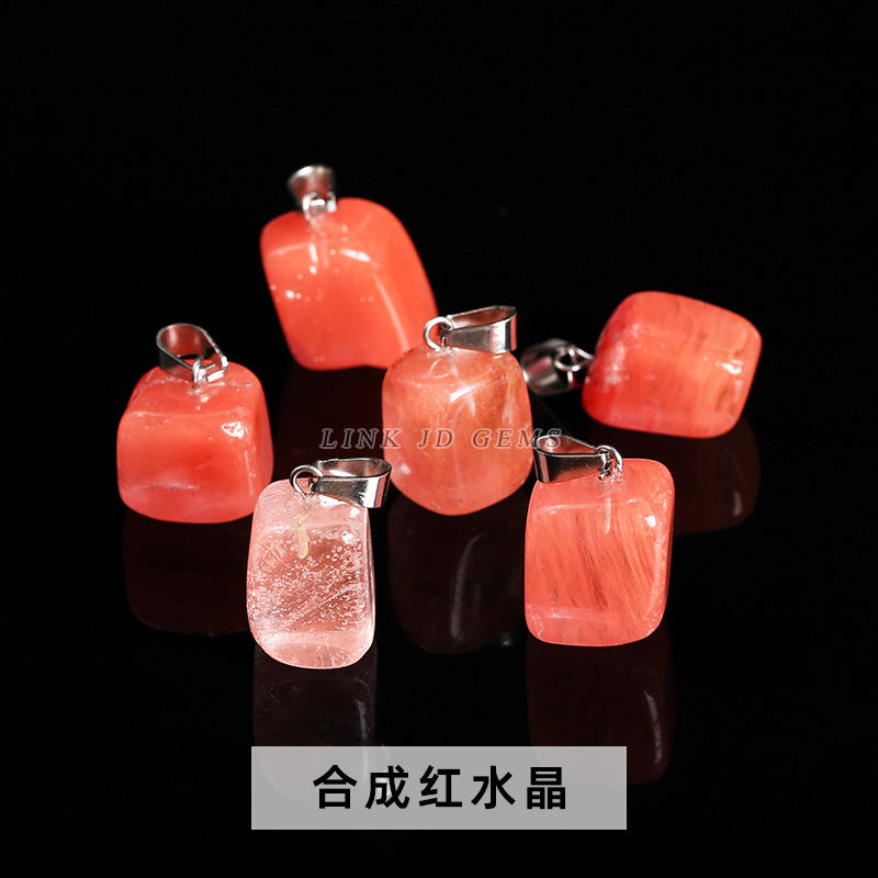 Amethyst rough stone square pendant.