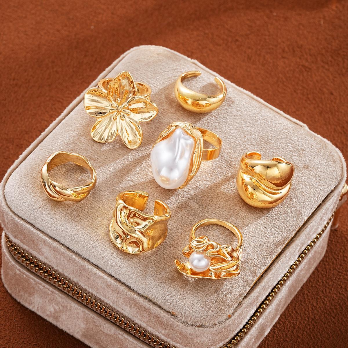 Stacked ins sapphire ring set 7-piece set