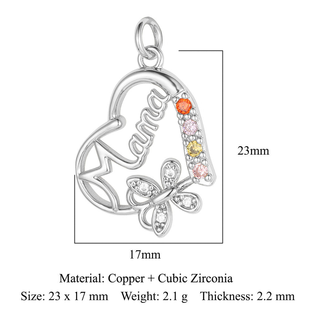 Copper zircon DIY jewelry accessories ins wind butterfly