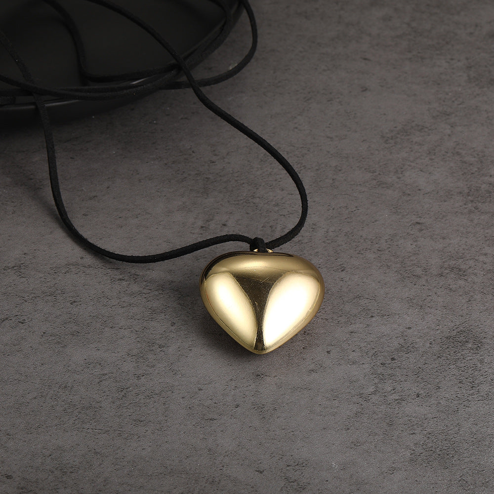 Adjustable Bow Heart Pendant Choker