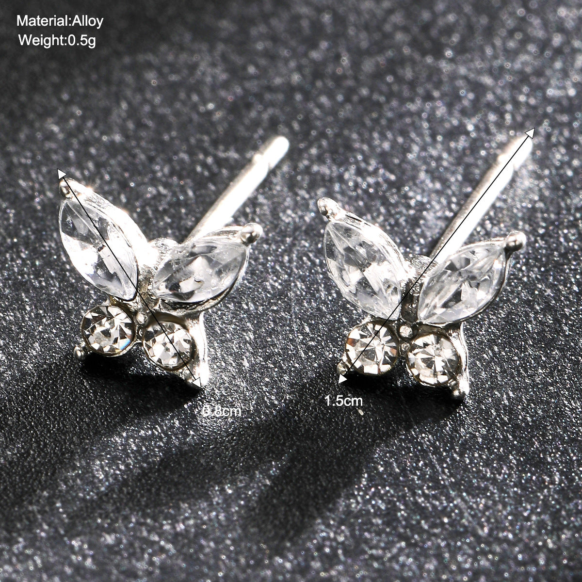 Teardrop Zirconia Butterfly Earrings