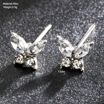 Teardrop Zirconia Butterfly Earrings