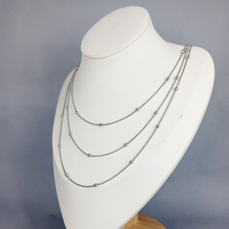 Korean Doudou Titanium Steel Collarbone Necklace