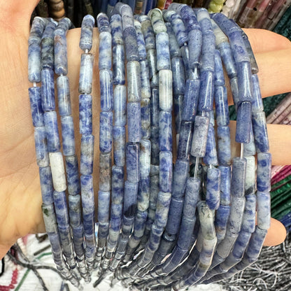 4*13MM natural stone crystal cylindrical spacer beads