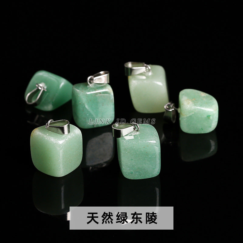 Amethyst rough stone square pendant.