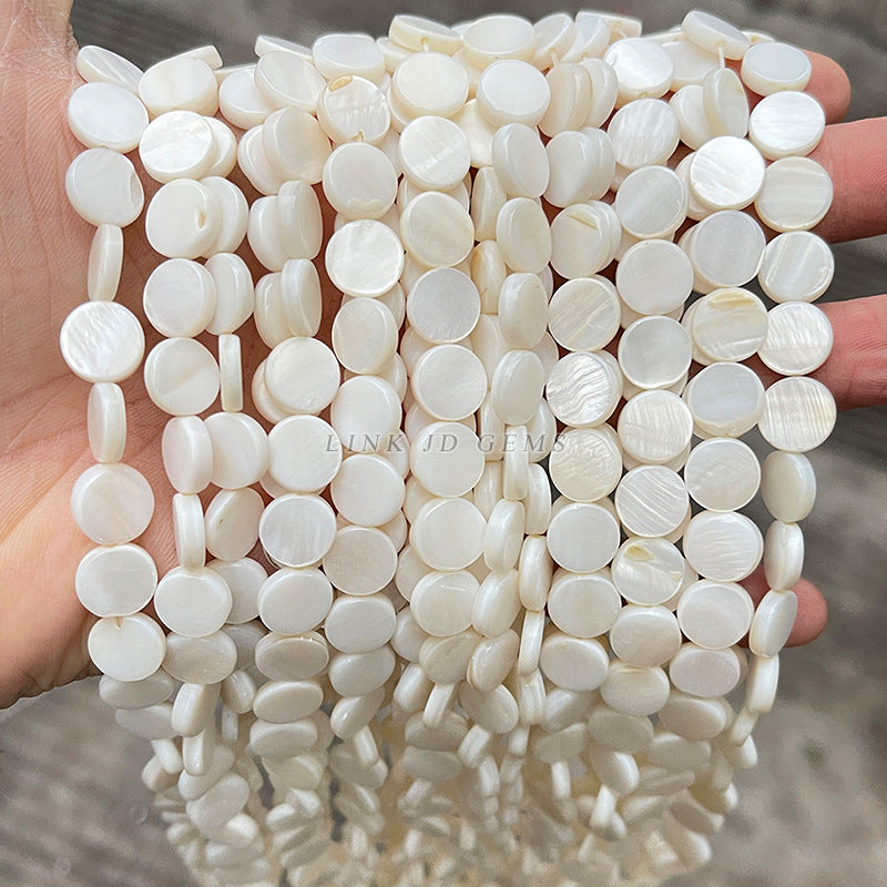 12Mm natural freshwater shell disc loose beads