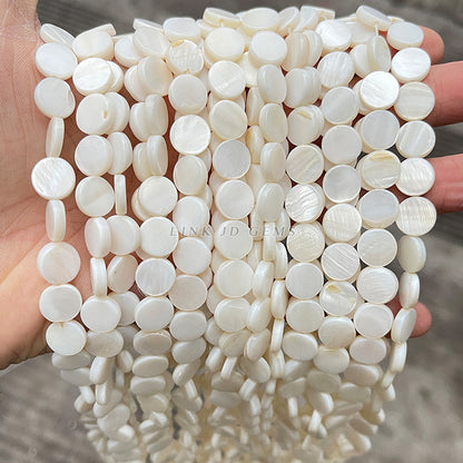 12Mm natural freshwater shell disc loose beads