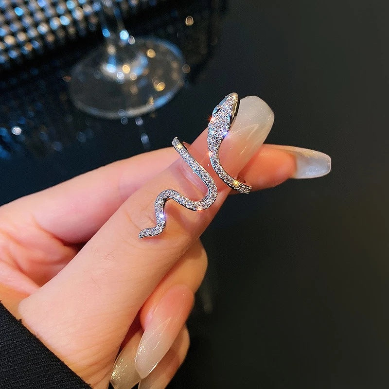 Diamond Snake Index Finger Ring